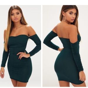 Emerald green bodycon dress